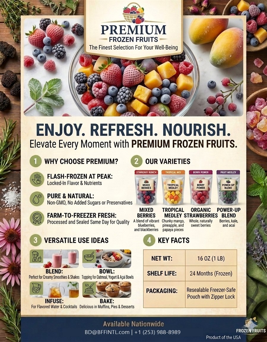 Premium frozen fruit blends