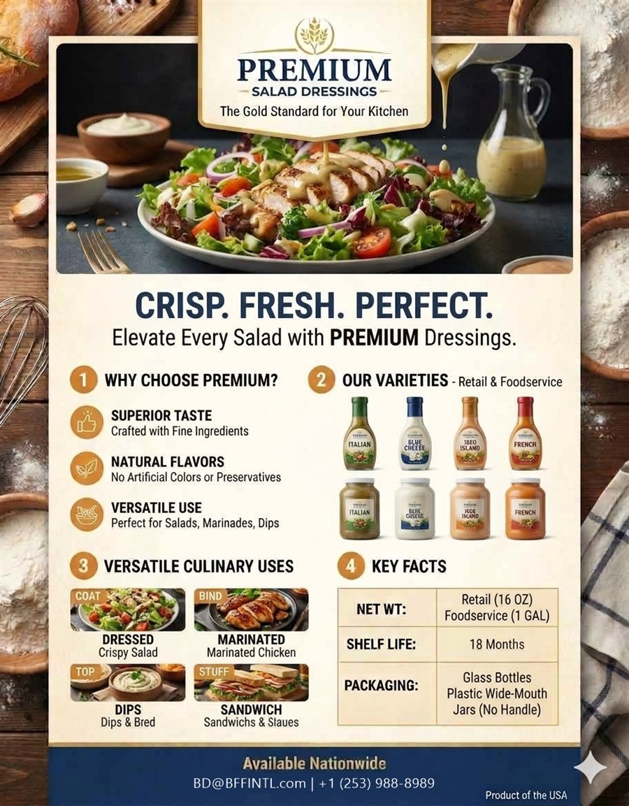Culinary training with salad dressing varieties